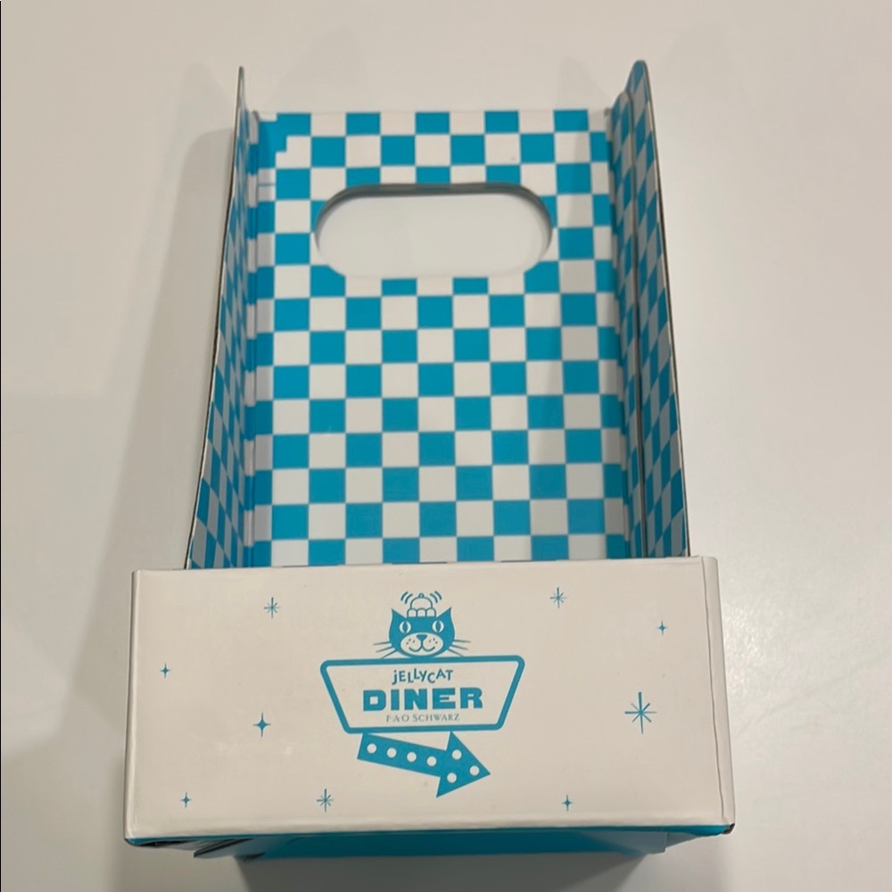 Jellycat Diner NYC x FAO Schwarz Blue Checkered milkshake Box